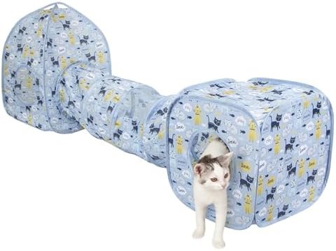 Kitty City Blue Cat-Print Pop-Up Play Set