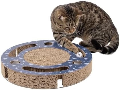 Kitty City Corrugate Scratcher with Ball Track Toy